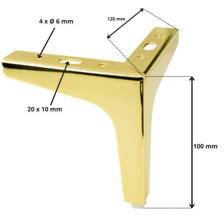 Noga meblowa Kotwica metalowa złota wysokość 10 cm 10