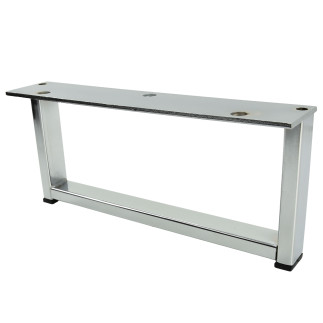 Zestaw 4 sztuk noga meblowa metalowa Ramka srebrny chrom 20 x 9 cm