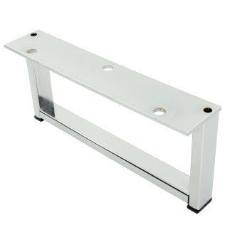 Zestaw 4 sztuk noga meblowa metalowa Ramka srebrny chrom 20 x 9 cm