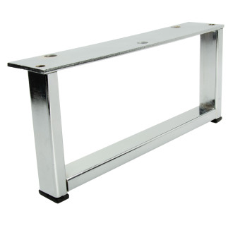 Zestaw 4 sztuk noga meblowa metalowa Ramka srebrny chrom 20 x 9 cm