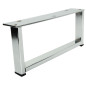 Zestaw 4 sztuk noga meblowa metalowa Ramka srebrny chrom 20 x 9 cm