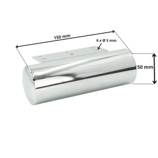 Stopka meblowa metalowa Baryłka srebrny chrom fi 50 mm długość 15 cm - 3