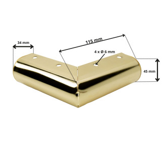 Noga meblowa Narożna złoty chrom wysokość 4,5 cm-4