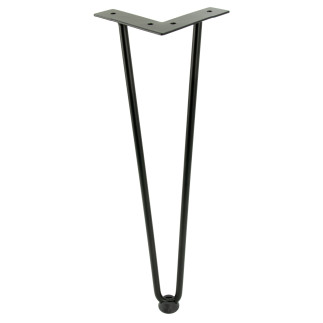 Noga meblowa Hairpin Loft czarny mat wysokość 41 cm - 2 pręty