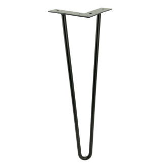 Noga meblowa Hairpin Loft czarny mat wysokość 41 cm - 2 pręty