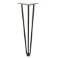 Zestaw 4 nóżek meblowych typu Hairpin, wysokość 41 cm, 3 pręty, kolor czarny ze stopkami plastikowymi