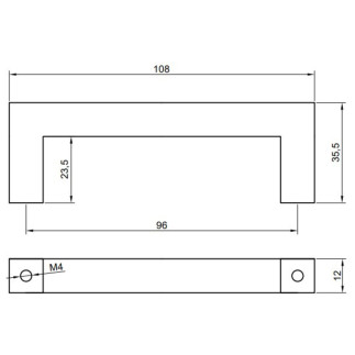 Uchwyt meblowy klasyczny 96 mm srebrny