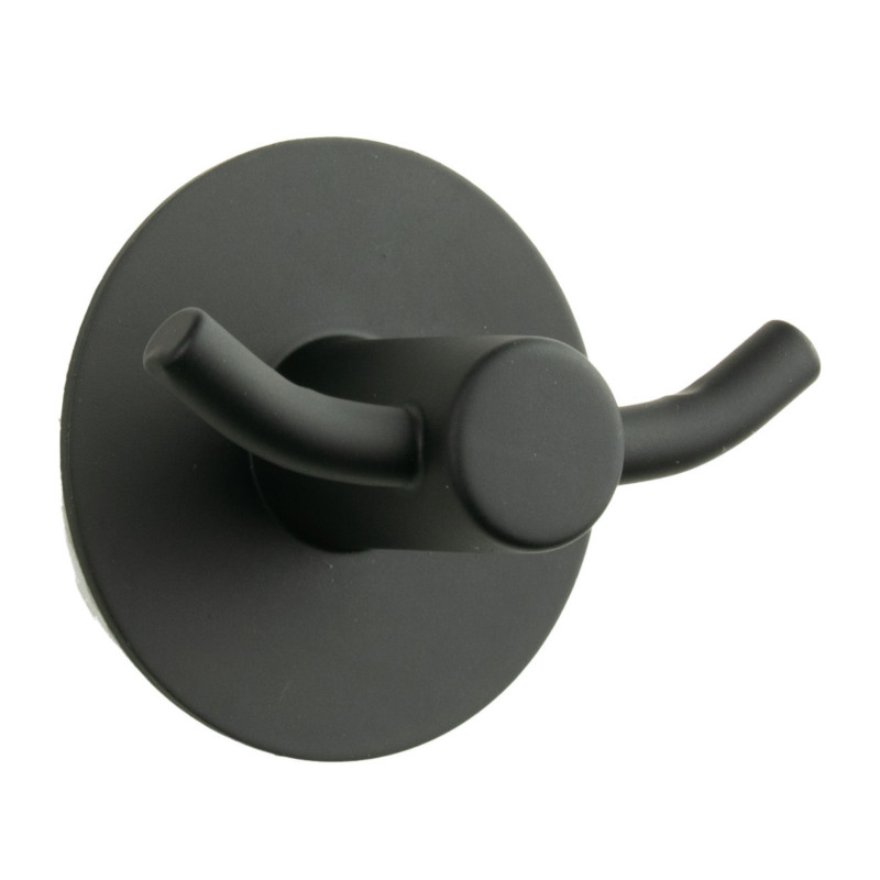 Wieszak łazienkowy ścienny okrągły samoprzylepny czarny