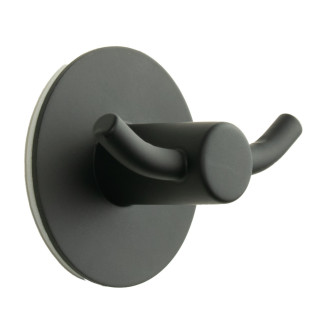 Wieszak łazienkowy ścienny okrągły samoprzylepny czarny