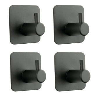 Zestaw 4 Wieszaków łazienkowych, haczyk samoprzylepny czarny metalowy