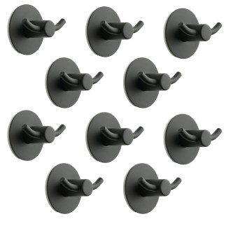 Zestaw 10 Wieszaków łazienkowych, ścienny okrągły samoprzylepny czarny