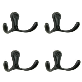 Zestaw 4 Wieszaków ściennych, łazienkowy przykręcany metalowy czarny