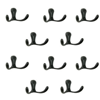 Zestaw 10 Wieszaków ściennych, łazienkowy przykręcany metalowy czarny