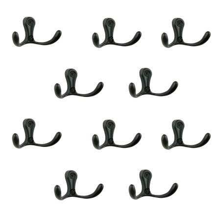 Zestaw 10 Wieszaków ściennych, łazienkowy przykręcany metalowy czarny