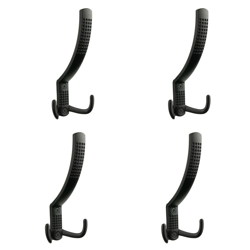 Zestaw 4 Wieszaków na ubrania, czarny metalowy haczyk