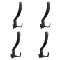 Zestaw 4 Wieszaków na ubrania, czarny metalowy haczyk