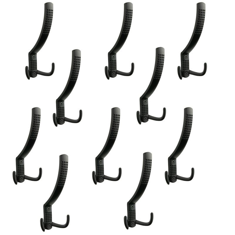 Zestaw 10 Wieszaków na ubrania, czarny metalowy haczyk