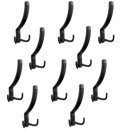 Zestaw 10 Wieszaków na ubrania, czarny metalowy haczyk