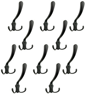 Zestaw 10 Wieszaków na ubrania haczyk łazienkowy metalowy czarny