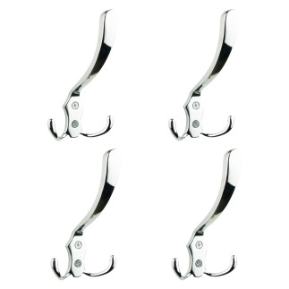 Zestaw 4 Wieszaków łazienkowych, srebrny na ubrania metalowy