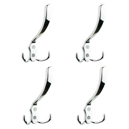 Zestaw 4 Wieszaków łazienkowych, srebrny na ubrania metalowy