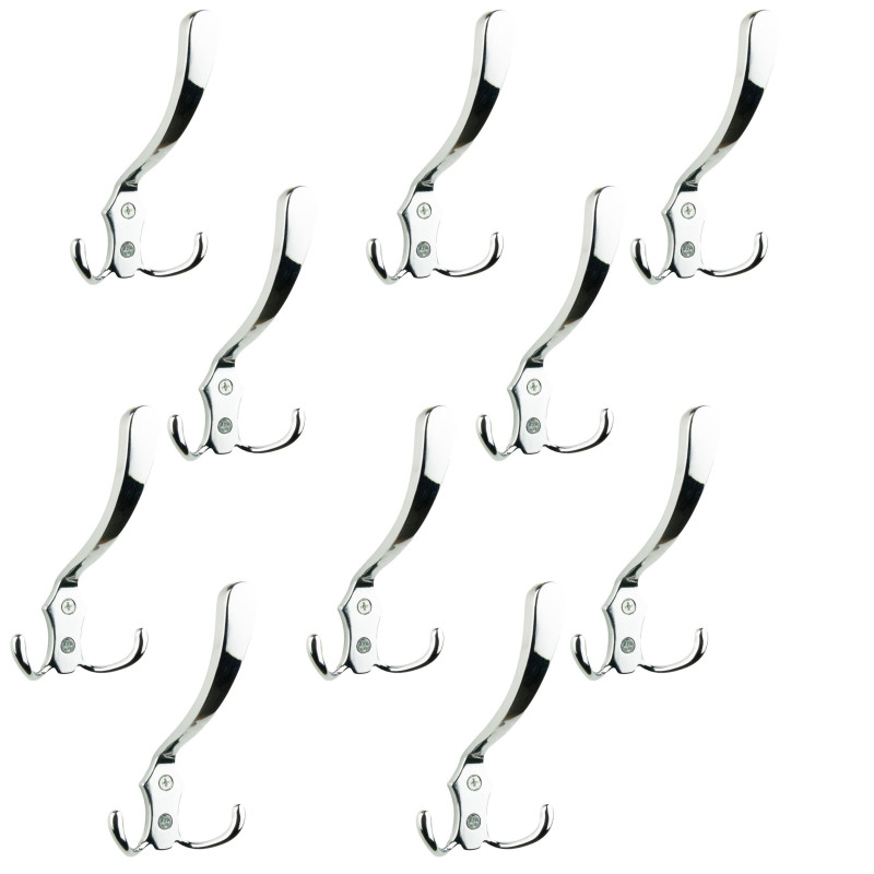Zestaw 10 Wieszaków łazienkowych, srebrny na ubrania metalowy