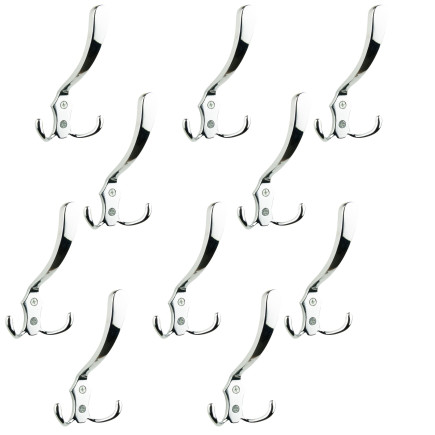Zestaw 10 Wieszaków łazienkowych, srebrny na ubrania metalowy