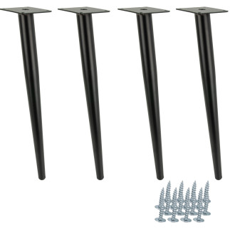 Zestaw 4 x Noga meblowa Szpilka skośna czarna 40 cm