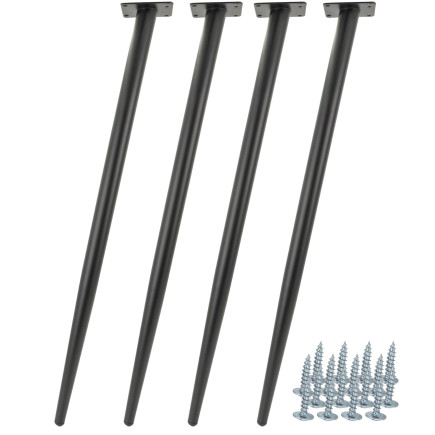 Zestaw 4 x Noga meblowa Szpilka skośna czarna 70 cm