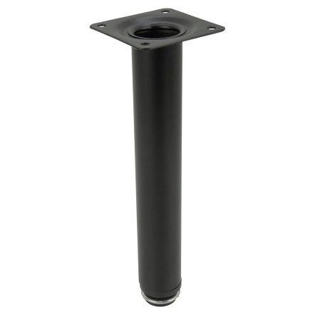 Noga meblowa Prosta czarna wysokość 20 cm regulowana wysokość