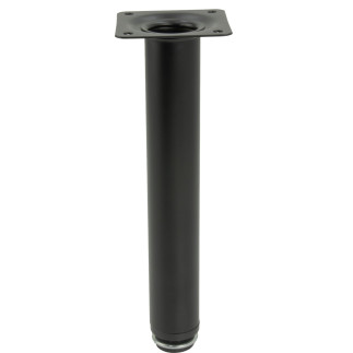 Noga meblowa Prosta czarna wysokość 20 cm regulowana wysokość