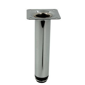 Zestaw 4 x Noga meblowa Prosta srebrna wysokość 15 cm regulowana wysokość