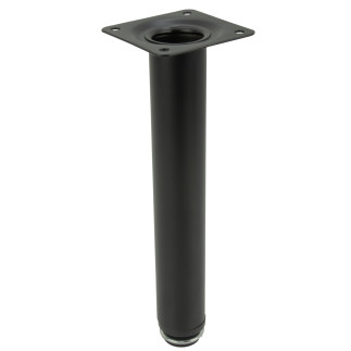 Zestaw 4 x Noga meblowa Prosta czarna wysokość 20 cm regulowana wysokość