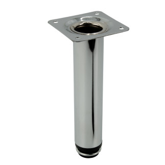 Zestaw 4 x Noga meblowa Prosta srebrna wysokość 20 cm regulowana wysokość