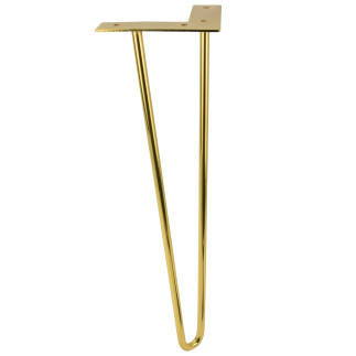 Nóżka meblowa typu Hairpin legs wysokość 41 cm 2 pręty kolor złoty chrom