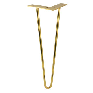 Nóżka meblowa typu Hairpin legs wysokość 41 cm 2 pręty kolor złoty chrom