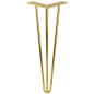 Zestaw 3 nóżek meblowych Hairpin legs złoty połysk wysokość 41cm do stolika Zestaw 3 nóżek meblowych Hairpin legs złoty połysk wysokość 41cm do stolika