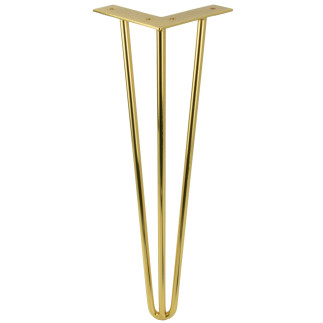 Zestaw 4 nóżek meblowych Hairpin legs złoty połysk wysokość 41cm do stolika