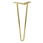 Zestaw 3 nóżek meblowych Hairpin legs złoty połysk wysokość 41cm 2 pręty Zestaw 3 nóżek meblowych Hairpin legs złoty połysk wysokość 41cm 2 pręty