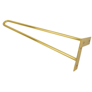 Zestaw 4 nóżek meblowych Hairpin legs złoty połysk wysokość 41cm 2 pręty