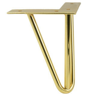 Zestaw 4 nóżek meblowych Hairpin legs złoty połysk wysokość 15 cm