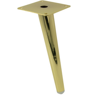 Noga meblowa Szpilka skośna jasno złota wysokość 20 cm