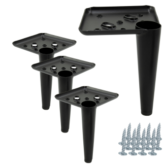 Zestaw 4 sztuk noga meblowa Szpilka czarny mat wysokość 13 cm