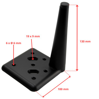 Zestaw 4 sztuk noga meblowa Szpilka czarny mat wysokość 13 cm