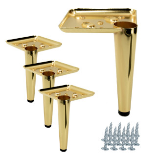 Zestaw 4 sztuk noga meblowa Szpilka złoty chrom wysokość 13 cm