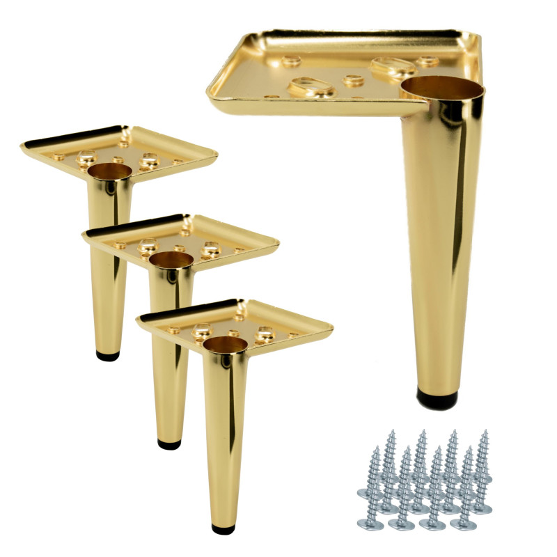 Zestaw 4 sztuk noga meblowa Szpilka złoty chrom wysokość 13 cm Zestaw 4 sztuk noga meblowa Szpilka złoty chrom wysokość 13 cm