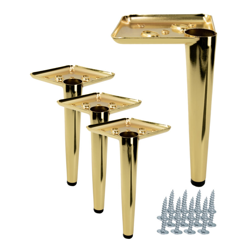 Zestaw 4 sztuk noga meblowa Szpilka złoty chrom wysokość 17 cm Zestaw 4 sztuk noga meblowa Szpilka złoty chrom wysokość 17 cm