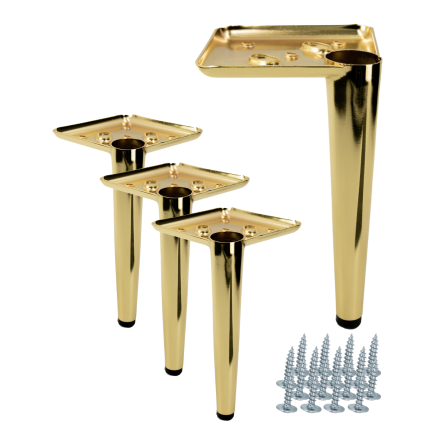 Zestaw 4 sztuk noga meblowa Szpilka złoty chrom wysokość 17 cm