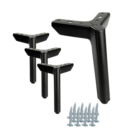 Zestaw 4 sztuk noga meblowa Kotwica Loft czarny mat wysokość 15 cm