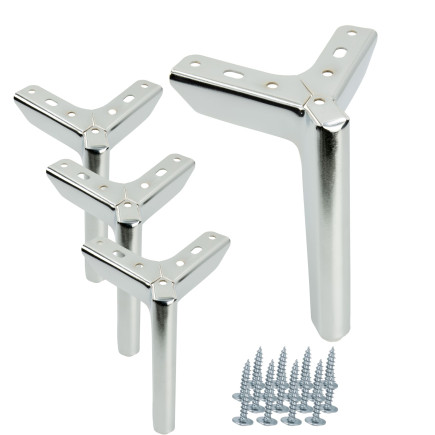 Zestaw 4 sztuk noga meblowa Kotwica Loft srebrny chrom wysokość 15 cm